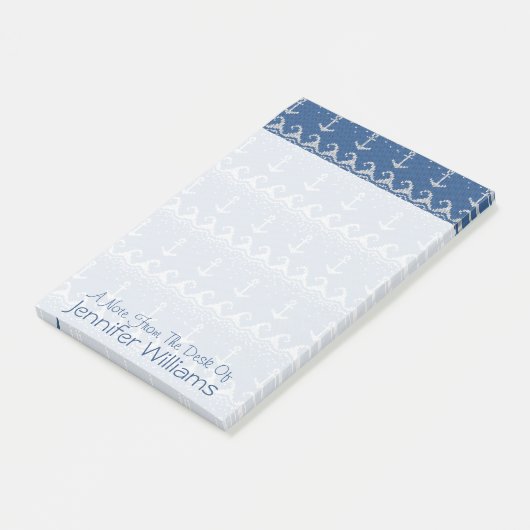 Nautical Knit Pattern | Jouw namen toevoegen Post-it® Notes (Schuin)