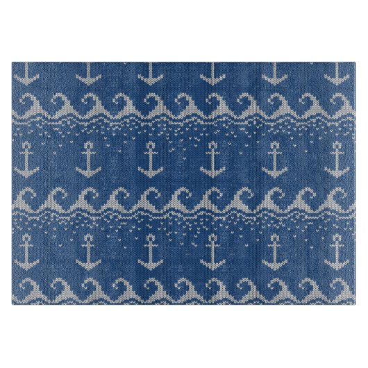 Nautical Knit Pattern Snijplank (Voorkant)