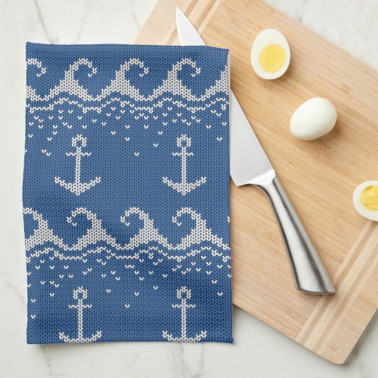 Nautical Knit Pattern Theedoek (Quarter Fold)