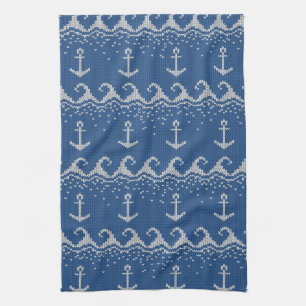 Nautical Knit Pattern Theedoek