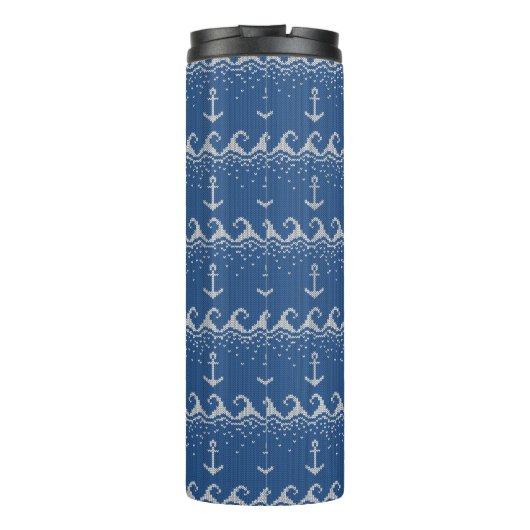 Nautical Knit Pattern Thermosbeker (Achterkant)