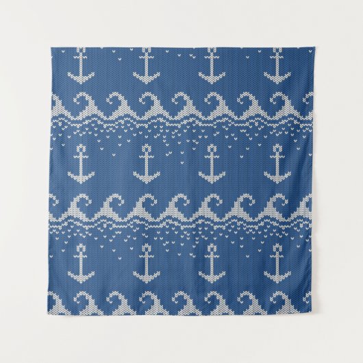 Nautical Knit Pattern Wandkleed (Voorkant (horizontaal))