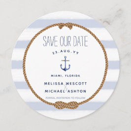 Nautical Knot Blue Waterverf Anker De datum opslaa Kaart