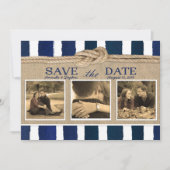 Nautical Knot Burlap Waterverf Save the Date (Voorkant)
