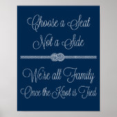 Nautical Knot Choose Seat Not Side Sign Poster (Voorkant)