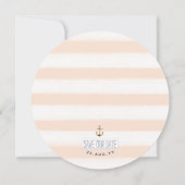 Nautical Knot Coral Waterverf Anchor Save/Date Kaart (Achterkant)