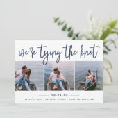 Nautical Knot | Foto Collage Save the Date Card (Staand voorkant)
