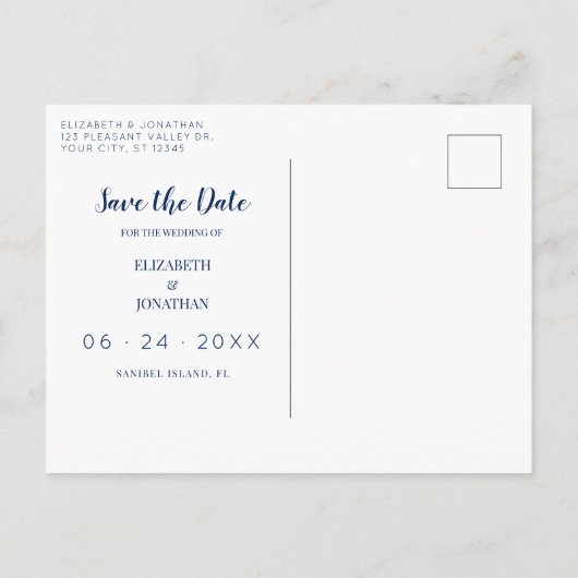 Nautical Knot Heart Photo Weddenschap Save the Dat Aankondigingskaart (Achterkant)