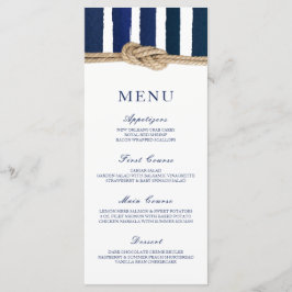Nautical Knot Navy Stripes Bruiloft Menu