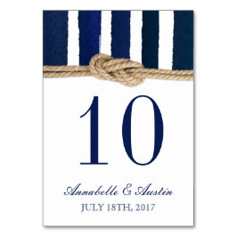 Nautical Knot Navy Stripes Bruiloft Tafel Kaart