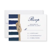 Nautical Knot & Waterverf Navy Stripes RSVP