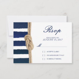Nautical Knot & Waterverf Navy Stripes RSVP