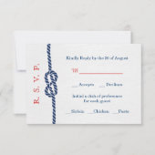 Nautical Knot Wedding RSVP Card (Voorkant)