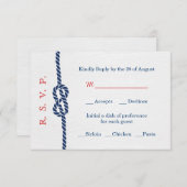 Nautical Knot Wedding RSVP Card (Voorkant / Achterkant)
