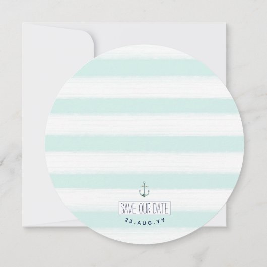 Nautical Knot Zee Foam Waterverf Save the Date Kaart (Achterkant)