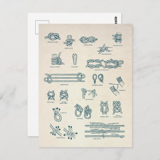 Nautical Knots and Splicks Chart Briefkaart (Voorkant / Achterkant)