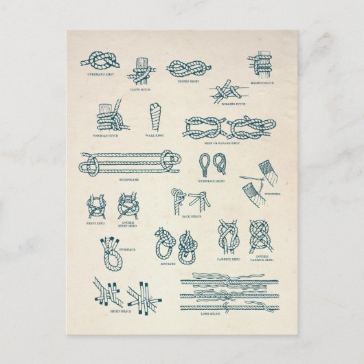 Nautical Knots and Splicks Chart Briefkaart (Voorkant)