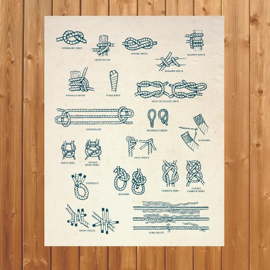 Nautical Knots and Splicks Chart Poster