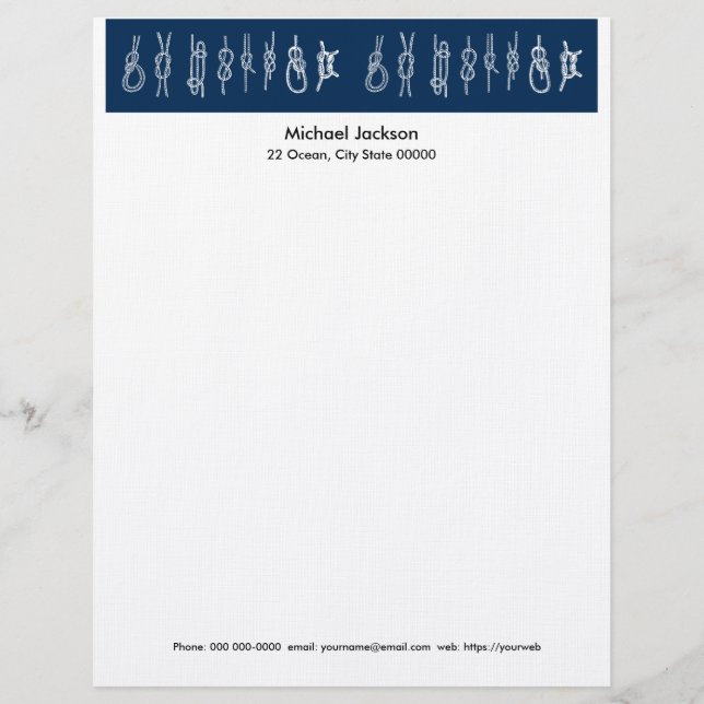 Nautical Knots Letterhead Stationery Briefhoofd (Voorkant)