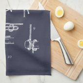 Nautical knots theedoek (Quarter Fold)