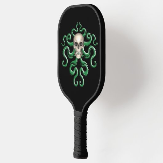 Nautical Kraken Pirate Skull Green Octopus Pickleball Paddle (Links)