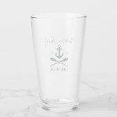 Nautical Lake House Anchor Oars Familienaam Green Glas (Achterkant)