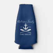 Nautical Lake House Anchor Oars Family Navy Blue Flesjeskoeler (Voorkant)