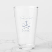 Nautical Lake House Anchor Oars Family Navy Blue Glas (Achterkant)
