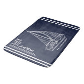 Nautical Lake House familienaam Navy Blue Badmat (Gekanteld)