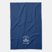 Nautical Lake House Family Anchor Oars Navy Blue Theedoek (Verticaal)