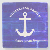 Nautical Lake House Stenen Onderzetter (Voorkant)