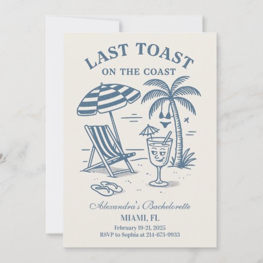 Nautical Last Toast vrijgezellenweekend Kaart (Voorkant)