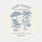 Nautical Last Toast vrijgezellenweekend Ronde Sticker (Voorkant)