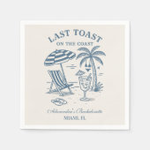 Nautical Last Toast vrijgezellenweekend Servet (Voorkant)