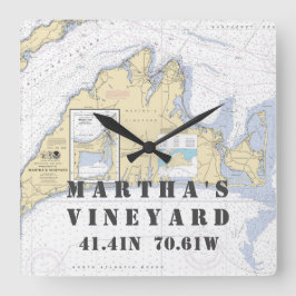 Nautical Latitude Lengtegraad: Martha's Vineyard,  Vierkante Klok