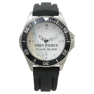 Nautical Latitude Longitude Boater Fort Pierce FL Horloge