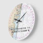 Nautical Latitude Longitude Mantoloking NJ 24-uur Grote Klok (Hoek)