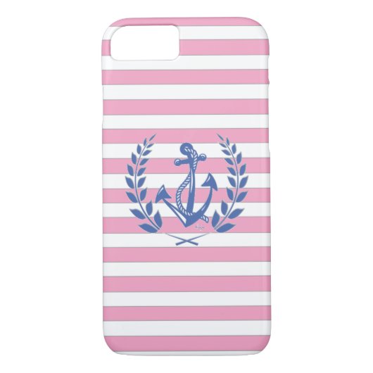 Nautical, Laurel Wreath, Anchor iPhone 7 Hoesje (Achterkant)