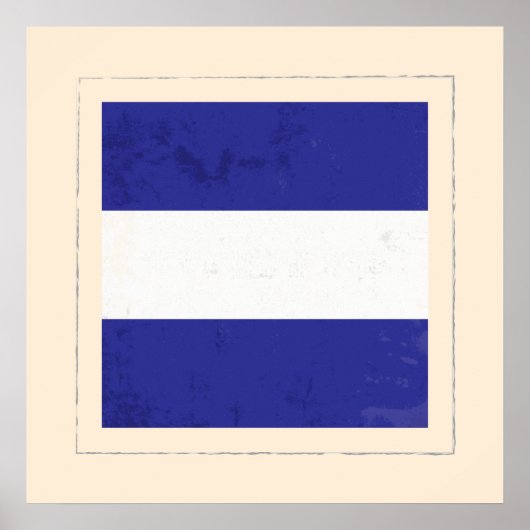 Nautical Letter "J" Signaalvlag Poster (Voorkant)