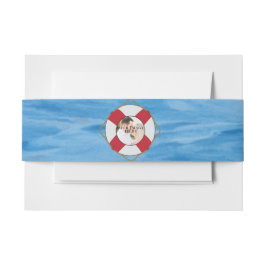 Nautical Life Preserver w / Pic Waterverf Wedding Uitnodigingen Wikkel