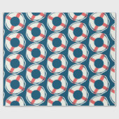 Nautical Lifesaver Pool Ocean Baby shower Birthday Cadeaupapier (Vlak)