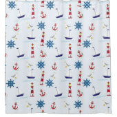 Nautical Lighthouders, Boats, Anchor Ocean Thmed Douchegordijn (Voorkant)