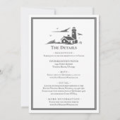 Nautical Lighthouding all in one Beach Wedding Kaart (Achterkant)