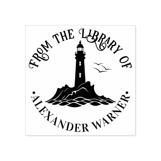 Nautical Lighthouse #3 "Uit de bibliotheek van" Bo Rubberstempel (Afrduk)