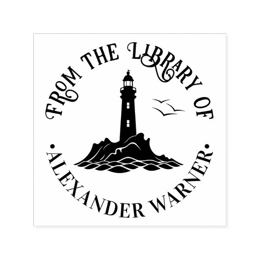 Nautical Lighthouse #3 "Uit de bibliotheek van" Bo Zelfinktende Stempel (Design)