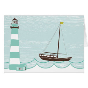 Nautical Lighthouse and Sail Boat All Occasion Car