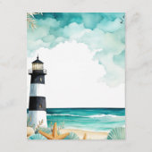 Nautical Lighthouse Baby shower Boek aanvragen Informatiekaartje (Achterkant)