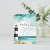 Nautical Lighthouse Baby shower Boek aanvragen Informatiekaartje (Staand voorkant)