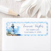 Nautical Lighthouse Baby shower Retouradres Etiket (Insitu)