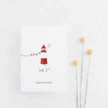 Nautical Lighthouse Beach Happy Birthday Balloon